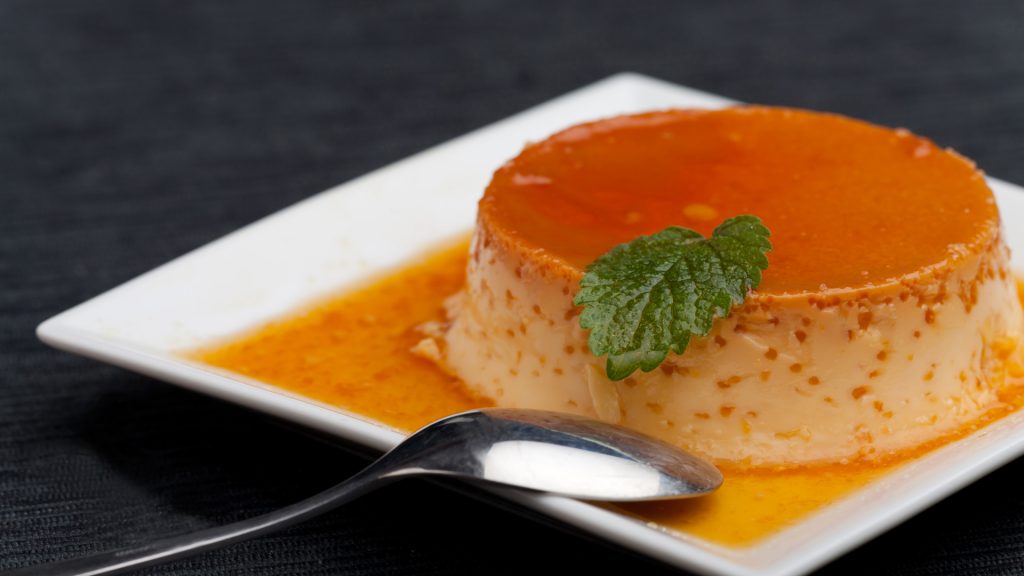 Baked Flan with Butterscotch Sauce